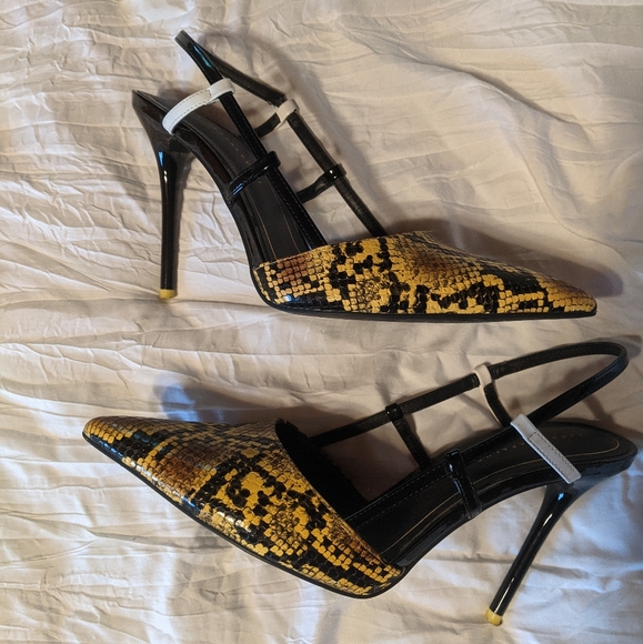 Zara Trafaluc Shoes - Zara Trafaluc Snakeskin Slingback Stilettos, 41/10